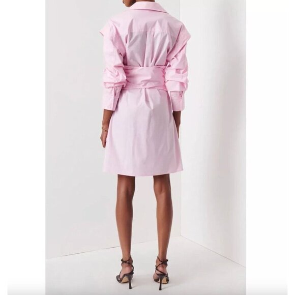 DEREK LAM 10 CROSBY Skylar Zipper Shirt Dress Pale Pink Woens Size 6 - Picture 3 of 10